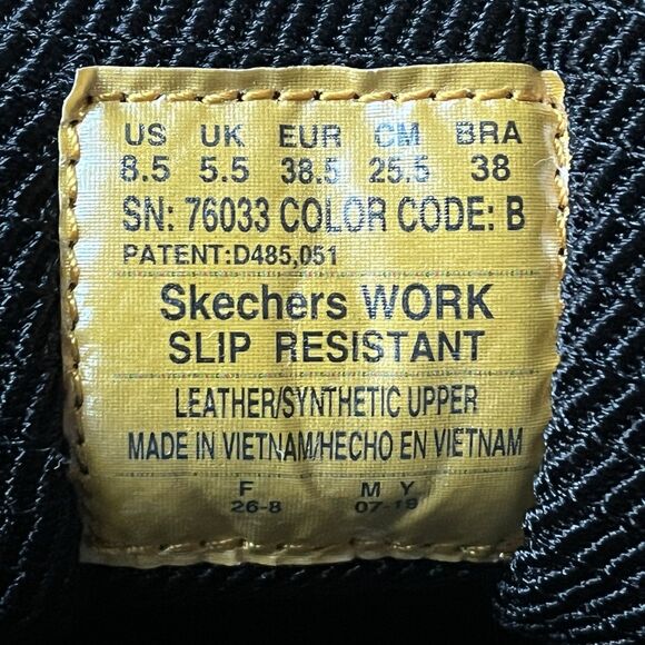 Women’s Skechers Work Black Soft Stride Slip Resistant Size 8.5B Model #76033 - Picture 2 of 6